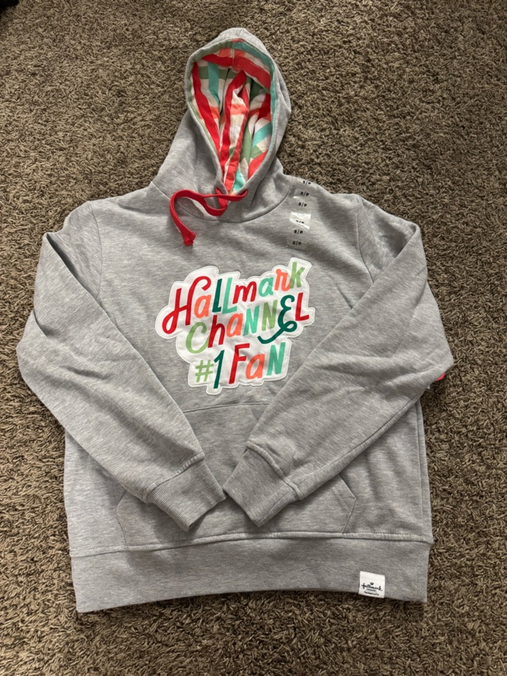 Hallmark Channel #1 Fan Gray Hoodie with Red & Teal Accents